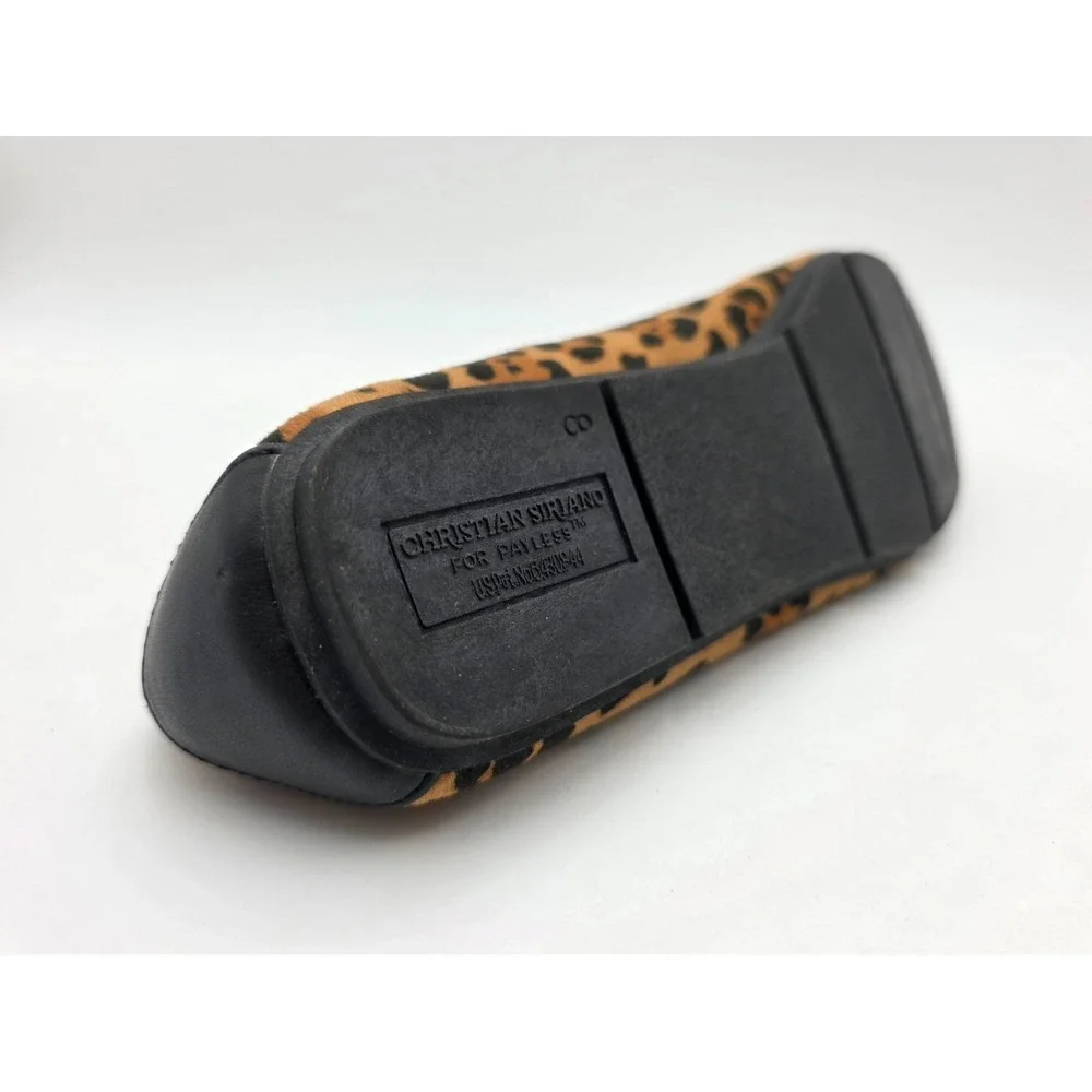 Christian Siriano for Payless Size 8 Ballet Slipper Flats Leopard Print W Buckle
